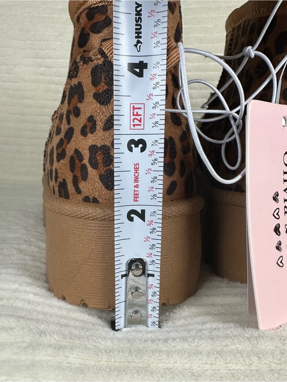 Olivia & Kate Girls Stormy Leopard Platform Booties NWT Size 3
